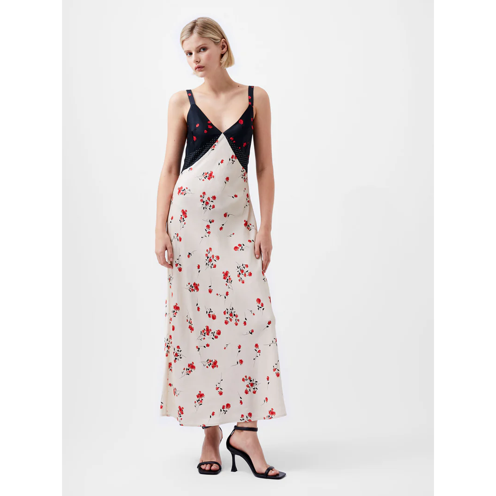 Polka dot satin slip dress on sale